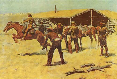 Frederick Remington Coming and Going of the Pony Express oil painting image